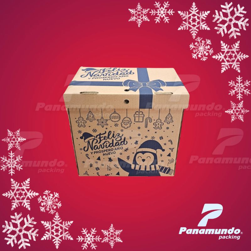 Cajas Navideñas - 20 kilos - Para Canasta navideña. Azul Cajas Navideñas - 20 kilos - Para Canasta navideña. Azul